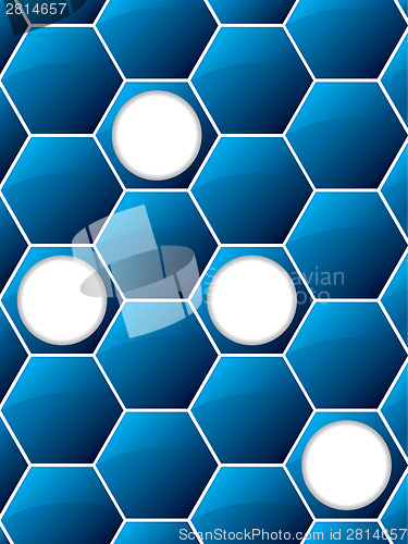 Image of Abstract blue hexagon background