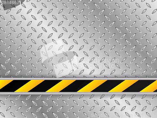 Image of Metallic plate background with striped industrial line