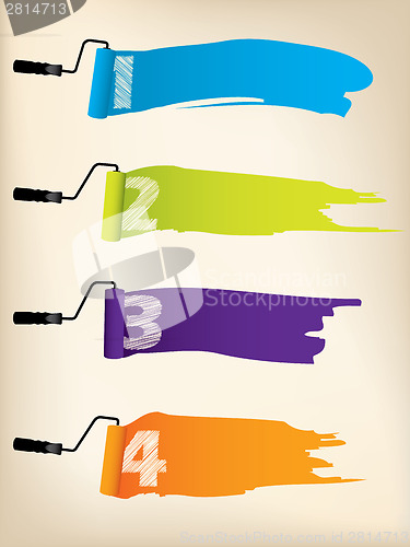 Image of Infographic background design with paint rollers