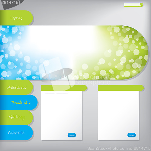 Image of Website template design with product options