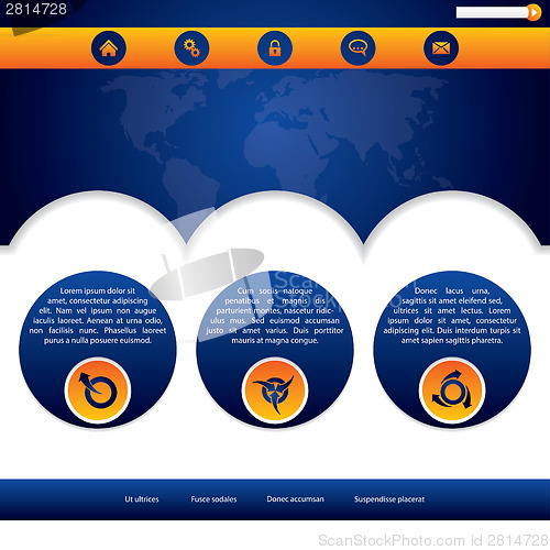 Image of Website template design in blue and orange