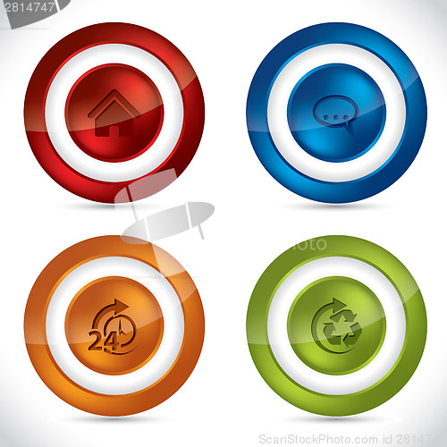 Image of Glossy buttons with various icons 