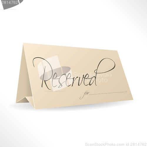 Image of Reserved note with place for name 