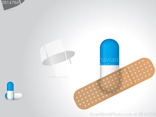 Image of Medicine sticked to background with plaster