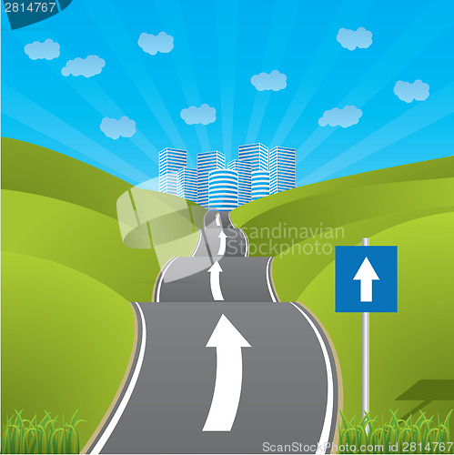 Image of Road heading for city
