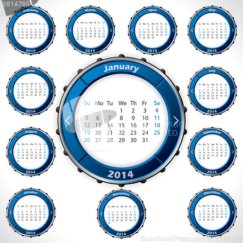 Image of Unusual and rotateable 2014 calendar design