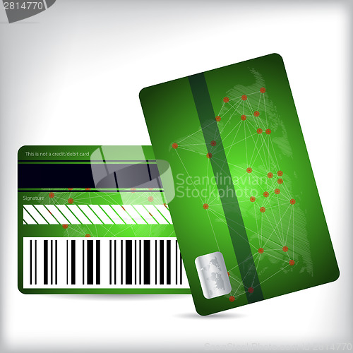 Image of Green loyalty card design front and back