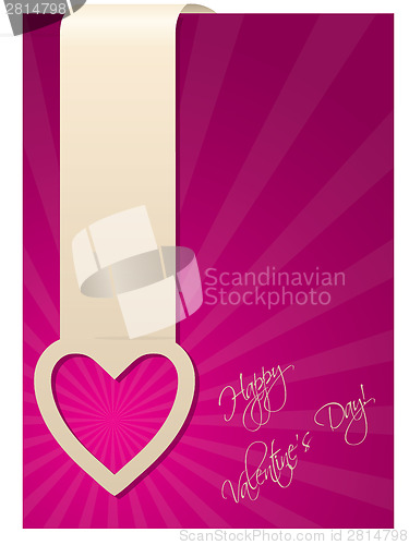 Image of Valentine greeting card with heart label 