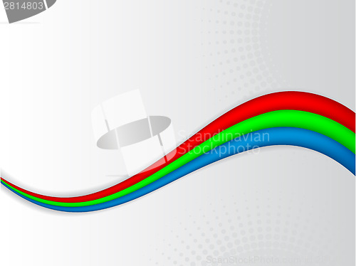 Image of Abstract rgb wave with halftones and shadows