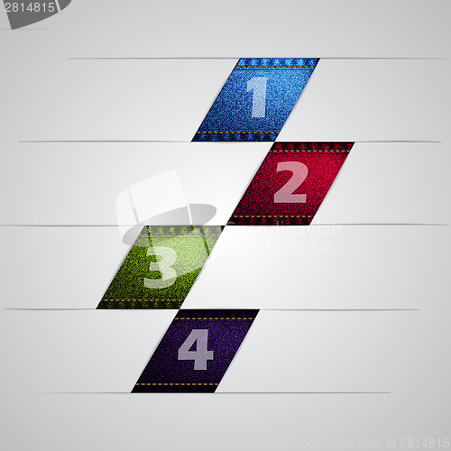 Image of Infographic design with jeans texture