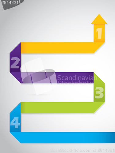 Image of Origami paper arrow infographic design
