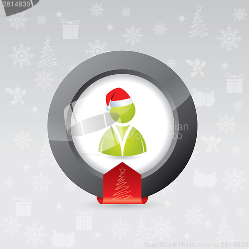 Image of 3d christmas button for social network sites 