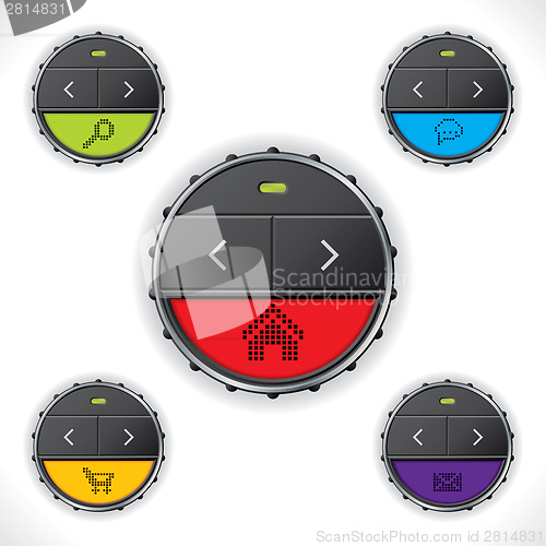 Image of Cool button designs with color leds