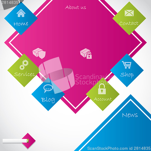 Image of Abstract and colorful website template design