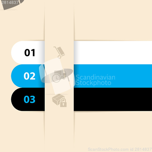 Image of Cool three color infographic label set