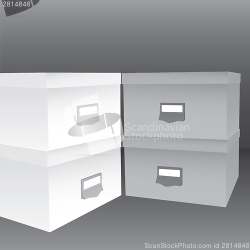 Image of 3d illustration of closed boxes