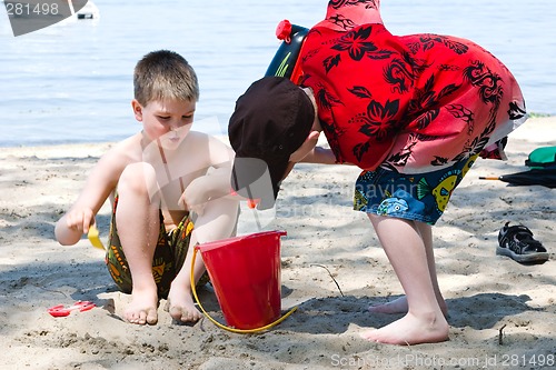 Image of Playing in the sand