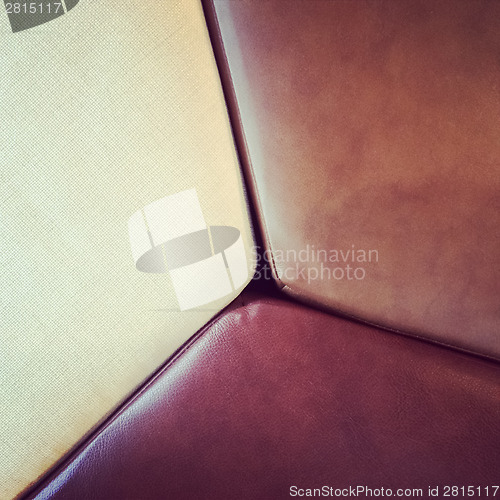 Image of Furniture, close-up of leather and textile seats.
