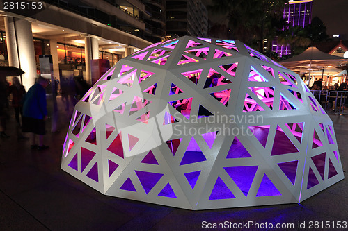 Image of People interacting with Geodesic Light Dome Circular Quay Sydney