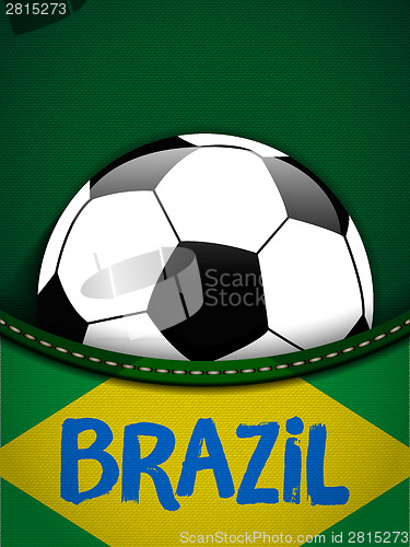 Image of Brazil Flag with Soccer Ball Background