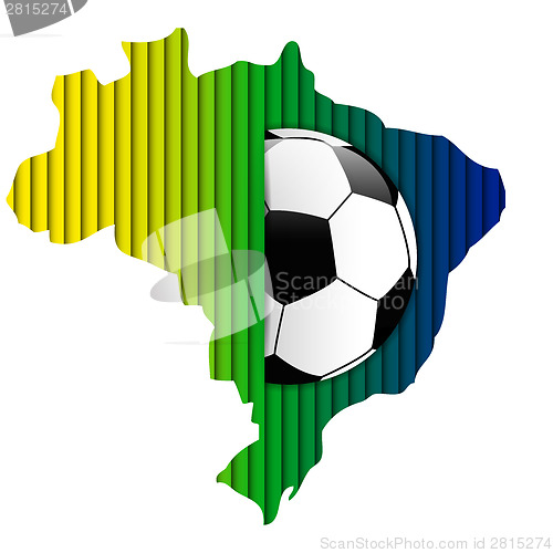 Image of Brazil Flag with Soccer Ball Background