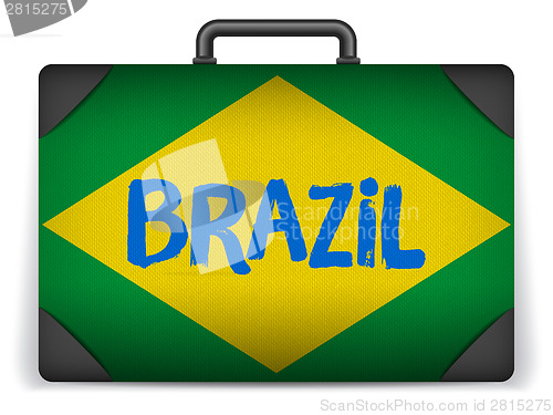 Image of Brazil Travel Luggage with Flag for Vacation