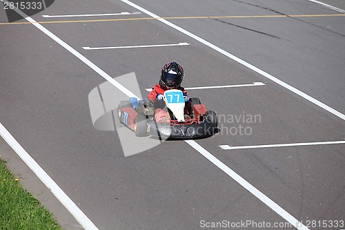 Image of young Go-Carting  Racer finish