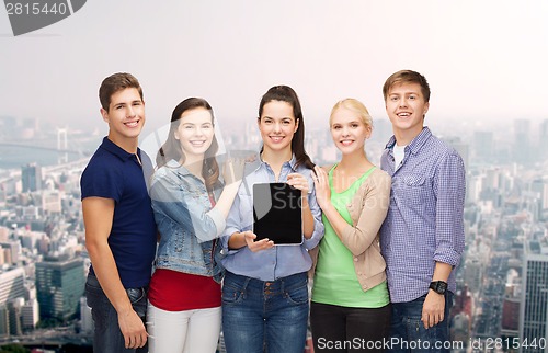 Image of students showing blank tablet pc screen