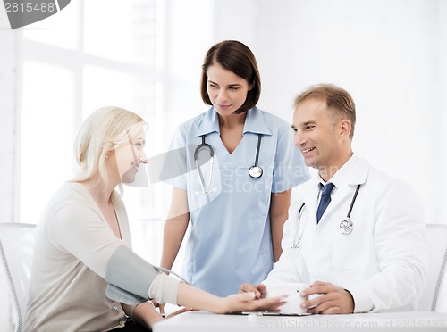 Image of doctor and patient in hospital