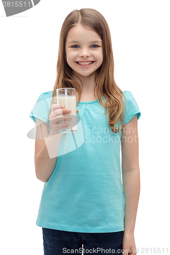 Image of smiling little girl with glass of milk