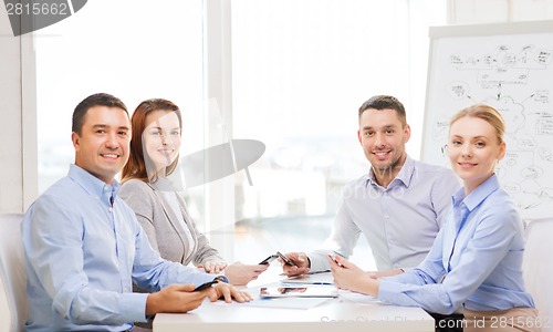 Image of business team having meeting in office