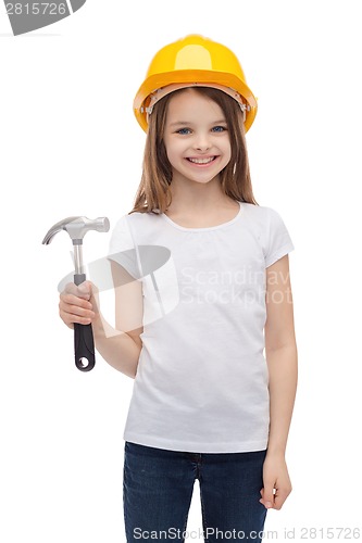 Image of smiling little girl in protective helmet