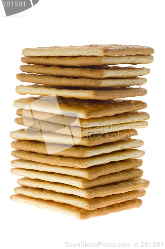 Image of Stack of square crackers

