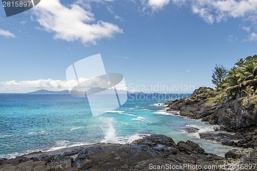 Image of dramatic frozen lava flows outcrops