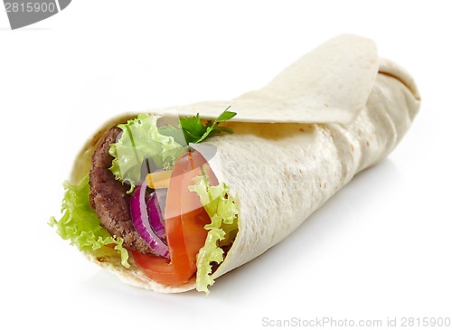 Image of Wrap with meat and vegetables