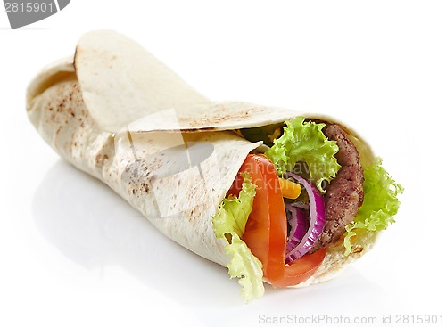 Image of Wrap with meat and vegetables