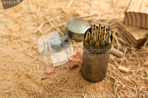 Image of Carpentry, work bench