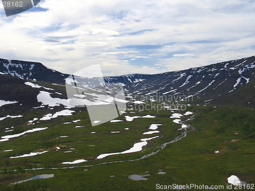 Image of Aerial view on mountains of Putorana plateau