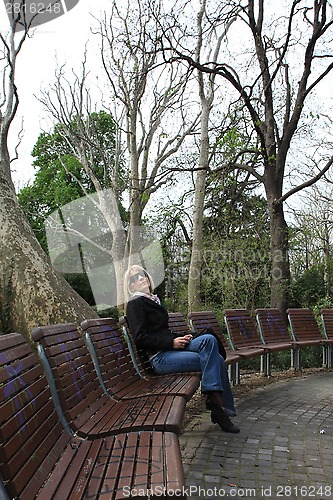 Image of Lady on bench