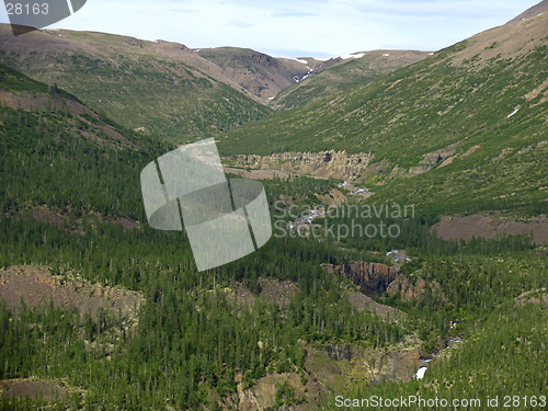 Image of Aerial view on mountains of Putorana plateau