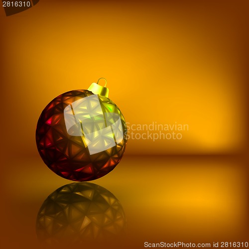 Image of Christmas balls on the gold background. EPS 8