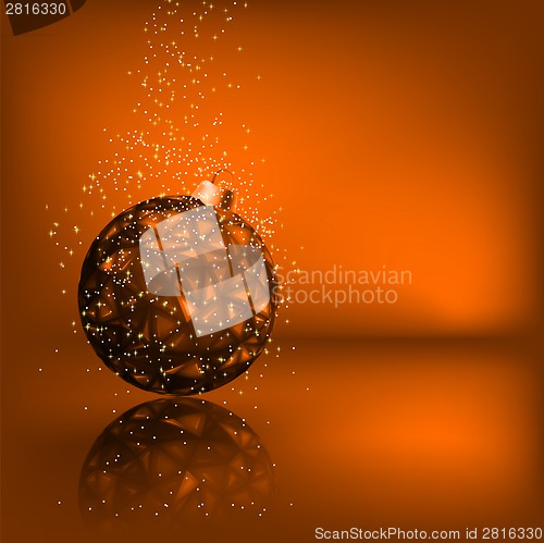 Image of Background with stars and Christmas ball. EPS 8