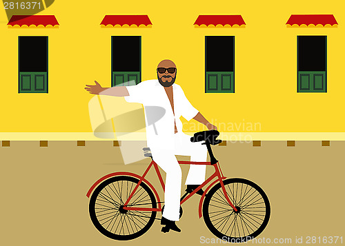 Image of man on a bicycle