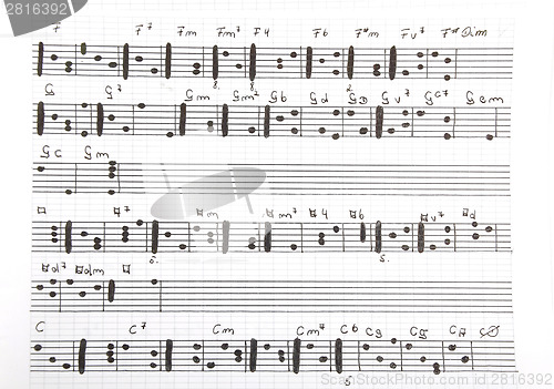 Image of Sheet of music handwritten