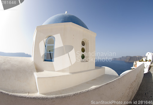 Image of greek church dome santorini