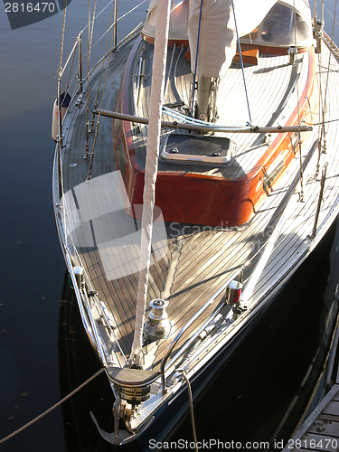 Image of Sail boat  drop anchor in a haven