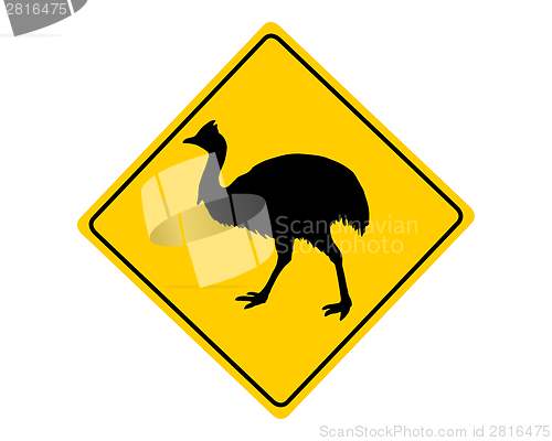 Image of Kassowary warning sign