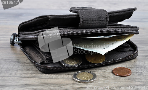 Image of Purse on wood