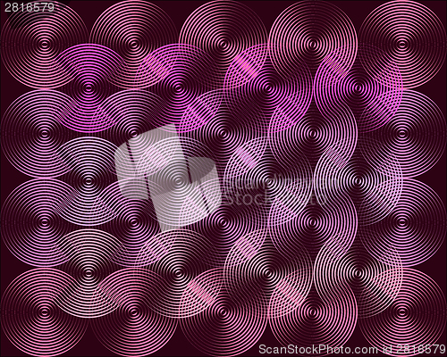 Image of Metallic shimmering background picture out of many colored circle lines