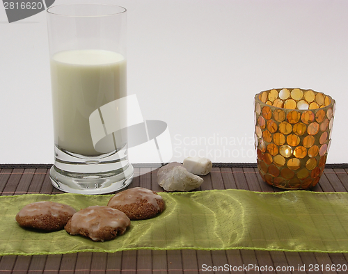 Image of Selfmade christmas cookies with milk